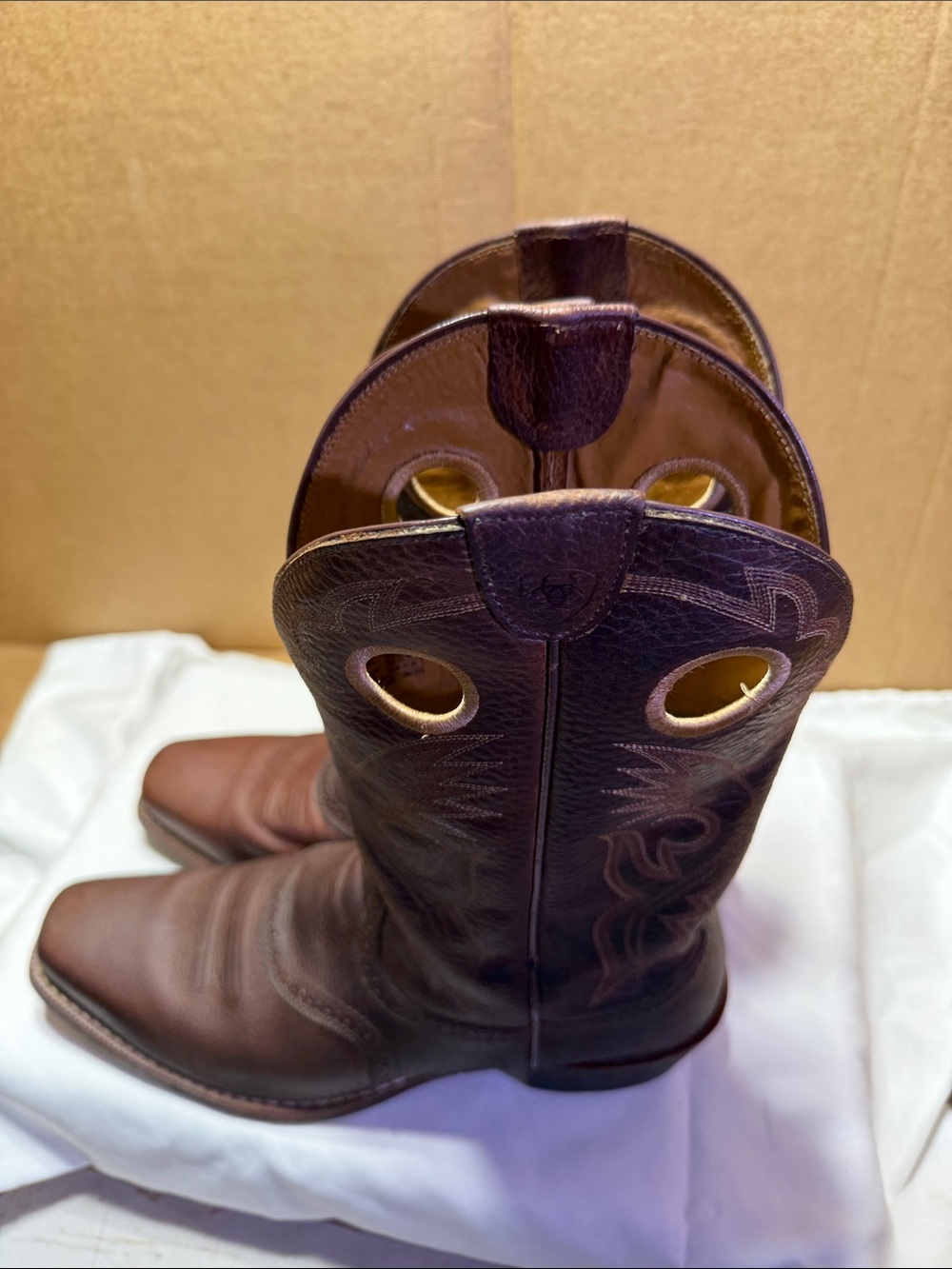 Ariat Heritage Roughstock Western Cowboy Boots Mens 13 D Brown Square Toe 100022